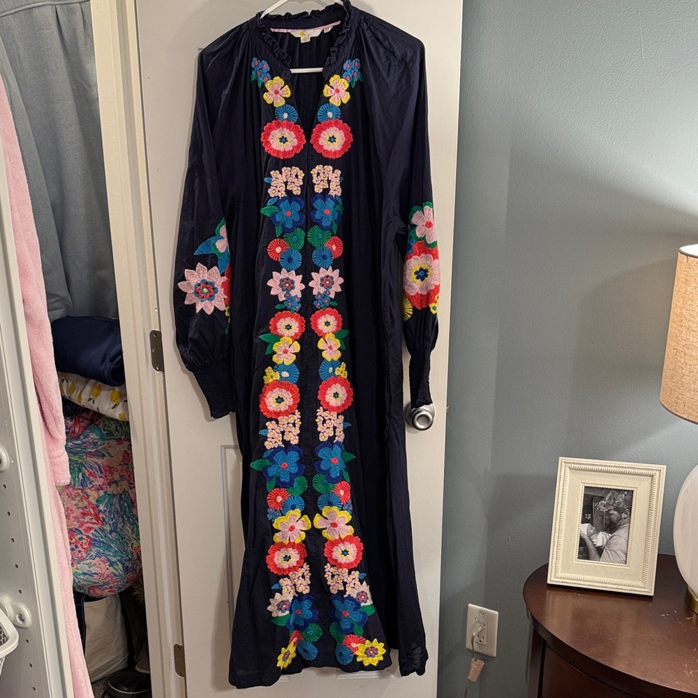 Boden Embroidered Cotton Flowy Dress